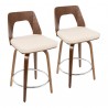 LumiSource Trilogy 24" Counter Stool - Set of 2 - CREAM  - LumiSource Trilogy 24" Counter Stool - Set of 2 - CREAM 