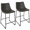 LumiSource Duke Counter Stool - Set of 2 - Dark Grey  - LumiSource Duke Counter Stool - Set of 2 - Dark Grey 