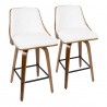 LumiSource Gianna Counter Stool - Set of 2 - WHITE  - LumiSource Gianna Counter Stool - Set of 2 - WHITE 