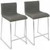 LumiSoure Mara Counter Stool - Set of 2 - GRAY  - LumiSoure Mara Counter Stool - Set of 2 - GRAY 