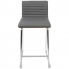 LumiSoure Mara Counter Stool - Set of 2 - GRAY - Front - LumiSoure Mara Counter Stool - Set of 2 - GRAY - Front