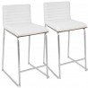 LumiSoure Mara Counter Stool - Set of 2 - WHITE - LumiSoure Mara Counter Stool - Set of 2 - WHITE