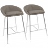 LumiSoure Matisse Counter Stool - Set of 2 - GREY - LumiSoure Matisse Counter Stool - Set of 2 - GREY