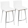 LumiSoure Mason Swivel Counter Stool - Set of 2 - WHITE  - LumiSoure Mason Swivel Counter Stool - Set of 2 - WHITE 