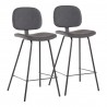 LumiSoure Industrial Nunzio Counter Stool - Set of 2 - GREY - LumiSoure Industrial Nunzio Counter Stool - Set of 2 - GREY