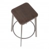 Lumisource Clara Square Barstool - Set of 2 - Antique Metal - Top - Lumisource Clara Square Barstool - Set of 2 - Antique Metal - Top