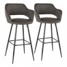 LumiSource Margarite Barstool - Set of 2 - GREY - LumiSource Margarite Barstool - Set of 2 - GREY