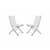 2 Pack Bachelor Aluminum Folding Sling Chair - White