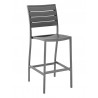 Aluminum Barstool - Gray Faux Gray Teak - Aluminum Barstool - Gray Faux Gray Teak
