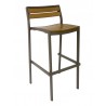 Aluminum Barstool - Anthracite Faux Teak - Aluminum Barstool - Anthracite Faux Teak