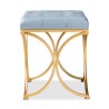 Baxton Studio Margot Light Blue Velvet Upholstered Ottoman - Baxton Studio Margot Light Blue Velvet Upholstered Ottoman
