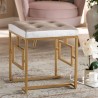 Baxton Studio Cecile Beige Velvet Upholstered Ottoman - Baxton Studio Cecile Beige Velvet Upholstered Ottoman
