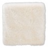 Baxton Studio Valle White Faux Fur Upholstered Ottoman - Baxton Studio Valle White Faux Fur Upholstered Ottoman