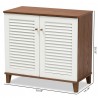 Baxton Studio Coolidge White Walnut 4 Shelf Shoe Storage Cabinet - Baxton Studio Coolidge White Walnut 4 Shelf Shoe Storage Cabinet