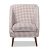 Baxton Studio Gia Brown White Houndstooth Accent Chair - Baxton Studio Gia Brown White Houndstooth Accent Chair