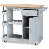 Baxton Studio Donnie Two-Tone Kitchen Storage Cart - Baxton Studio Donnie Two-Tone Kitchen Storage Cart