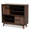 Baxton Studio Margo Walnut Brown Black Wood Wine Storage Cabinet - Baxton Studio Margo Walnut Brown Black Wood Wine Storage Cabinet