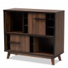 Baxton Studio Margo Walnut Brown Black Wood Wine Storage Cabinet - Baxton Studio Margo Walnut Brown Black Wood Wine Storage Cabinet