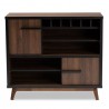 Baxton Studio Margo Walnut Brown Black Wood Wine Storage Cabinet - Baxton Studio Margo Walnut Brown Black Wood Wine Storage Cabinet