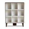 Baxton Studio Senja White Walnut Brown Wood 9 Shelf Bookcase - Baxton Studio Senja White Walnut Brown Wood 9 Shelf Bookcase