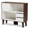 Baxton Studio Senja White Walnut Brown Wood 2 Shelf Bookcase - Baxton Studio Senja White Walnut Brown Wood 2 Shelf Bookcase