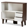 Baxton Studio Senja White Walnut Brown Wood 2 Shelf Bookcase - Baxton Studio Senja White Walnut Brown Wood 2 Shelf Bookcase