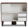 Baxton Studio Senja White Walnut Brown Wood 2 Shelf Bookcase - Baxton Studio Senja White Walnut Brown Wood 2 Shelf Bookcase