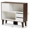 Baxton Studio Senja White Walnut Brown Wood 2 Shelf Bookcase - Baxton Studio Senja White Walnut Brown Wood 2 Shelf Bookcase