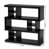 Baxton Studio Dora Dark Brown Wood 3 Tier Geometric Bookshelf - Baxton Studio Dora Dark Brown Wood 3 Tier Geometric Bookshelf