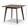 Baxton Studio Pernille Walnut Square Dining Table - Baxton Studio Pernille Walnut Square Dining Table