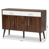Baxton Studio Leena White Walnut Brown Wood 2 Drawer Sideboard Buffet - Baxton Studio Leena White Walnut Brown Wood 2 Drawer Sideboard Buffet