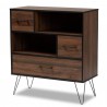 Baxton Studio Charis Two Tone Walnut Brown Wood 1 Drawer Bookcase