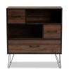 Baxton Studio Charis Two Tone Walnut Brown Wood 1 Drawer Bookcase