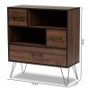 Baxton Studio Charis Two Tone Walnut Brown Wood 1 Drawer Bookcase