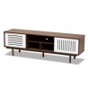 Baxton Studio Meike Walnut White TV Stand - Baxton Studio Meike Walnut White TV Stand