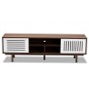Baxton Studio Meike Walnut White TV Stand - Baxton Studio Meike Walnut White TV Stand