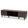 Baxton Studio Moina Walnut Grey Wood TV Stand - Baxton Studio Moina Walnut Grey Wood TV Stand