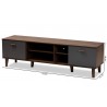 Baxton Studio Moina Walnut Grey Wood TV Stand - Baxton Studio Moina Walnut Grey Wood TV Stand
