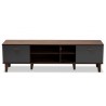Baxton Studio Moina Walnut Grey Wood TV Stand - Baxton Studio Moina Walnut Grey Wood TV Stand