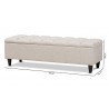 Baxton Studio Brette Beige Fabric Upholstered Storage Bench Ottoman - Baxton Studio Brette Beige Fabric Upholstered Storage Bench Ottoman