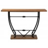 Baxton Studio Leigh Distressed Wood Black Metal Entryway Console Table - Baxton Studio Leigh Distressed Wood Black Metal Entryway Console Table