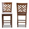 Baxton Studio Caron Upholstered 2-Piece Wood Counter Height Pub Chair Set  - Baxton Studio Caron Upholstered 2-Piece Wood Counter Height Pub Chair Set 