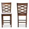 Baxton Studio Lanier Upholstered 2-Piece Wood Counter Height Pub Chair Set  - Baxton Studio Lanier Upholstered 2-Piece Wood Counter Height Pub Chair Set 