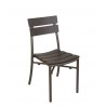 Bayview Stacking Side Chair - Walnut Synthetic Wood - Powder Coated Aluminum - Bronze  - Bayview Stacking Side Chair - Walnut Synthetic Wood - Powder Coated Aluminum - Bronze 