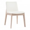 Moe's Home Collection Deco Oak Dining Chair White PVC - Set Of Two - Angled View - Moe's Home Collection Deco Oak Dining Chair White PVC - Set Of Two - Angled View