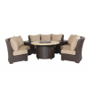 Patio Resort Lifestyle Bermuda 6-Piece Circular Sofa Set - Canvas Heather Beige