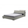 Vertu King Bed In  Pewter Top Grain Leather - Vertu King Bed In  Pewter Top Grain Leather