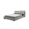 Vertu Queen Bed In  Pewter Top Grain Leather - Vertu Queen Bed In  Pewter Top Grain Leather