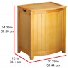 Natural Finished Bowed Front Laundry Wood Hamper - Dimensions - Natural Finished Bowed Front Laundry Wood Hamper - Dimensions