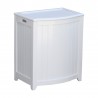 White Finished Bowed Front Laundry Wood Hamper - Lid Closed - White Finished Bowed Front Laundry Wood Hamper - Lid Closed